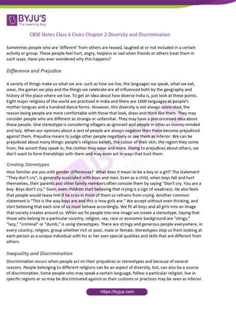 CBSE Notes Class 6 Civics Chapter 2.